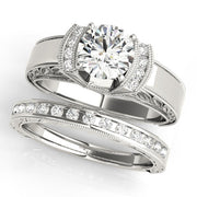 Radiant Remounts Round Diamond Engagement Ring in 10K/14K gold and platinum with certified lab-grown or natural diamonds