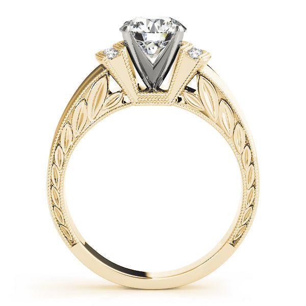 Radiant Remounts Round Diamond Engagement Ring in 10K/14K gold and platinum with certified lab-grown or natural diamonds