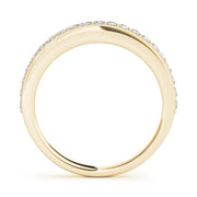 Prong Set Milgrain Half Eternity Ring in Gold & Platinum