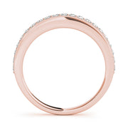 Prong Set Milgrain Half Eternity Ring in Gold & Platinum