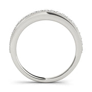 Prong Set Milgrain Half Eternity Ring in Gold & Platinum