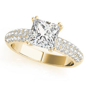 Enchanted Pave Cushion Diamond Engagement Ring in 10K/14K gold and platinum with certified lab-grown or natural diamonds
