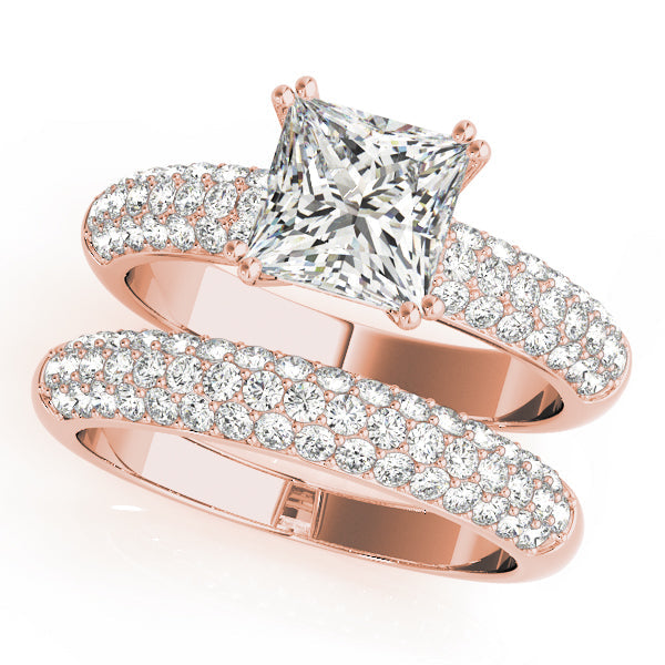 Enchanted Pave Cushion Diamond Engagement Ring in 10K/14K gold and platinum with certified lab-grown or natural diamonds