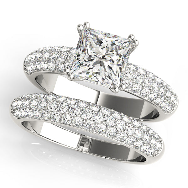 Enchanted Pave Cushion Diamond Engagement Ring in 10K/14K gold and platinum with certified lab-grown or natural diamonds
