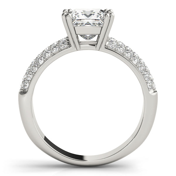 Enchanted Pave Cushion Diamond Engagement Ring in 10K/14K gold and platinum with certified lab-grown or natural diamonds