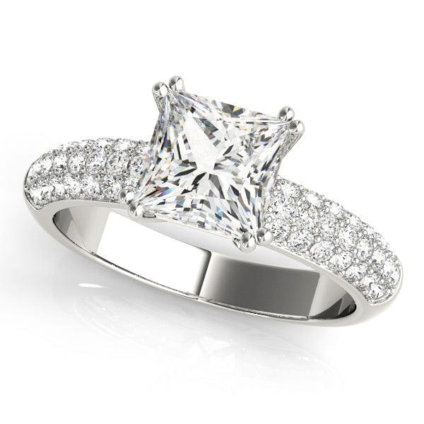 Enchanted Pave Cushion Diamond Engagement Ring in 10K/14K gold and platinum with certified lab-grown or natural diamonds