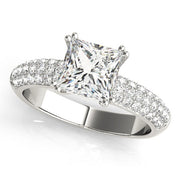 Enchanted Pave Cushion Diamond Engagement Ring in 10K/14K gold and platinum with certified lab-grown or natural diamonds