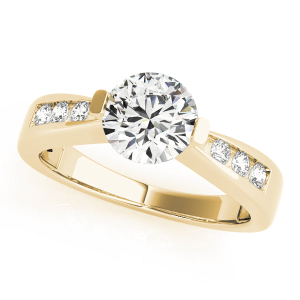 Vintage-Inspired Channel-Set Round Diamond Engagement Ring in 10K/14K gold and platinum with certified lab-grown or natural diamonds