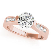 Vintage-Inspired Channel-Set Round Diamond Engagement Ring in 10K/14K gold and platinum with certified lab-grown or natural diamonds