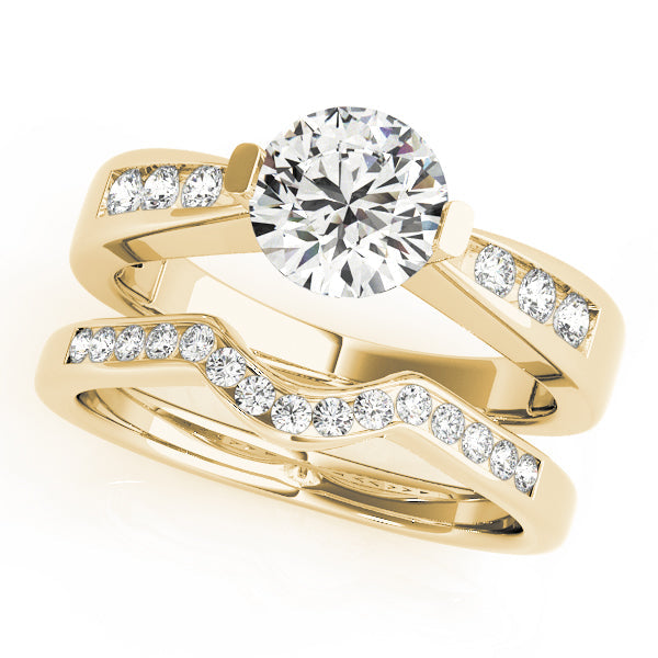 Vintage-Inspired Channel-Set Round Diamond Engagement Ring in 10K/14K gold and platinum with certified lab-grown or natural diamonds