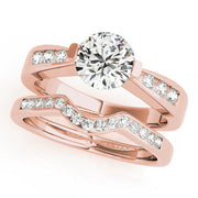 Vintage-Inspired Channel-Set Round Diamond Engagement Ring in 10K/14K gold and platinum with certified lab-grown or natural diamonds