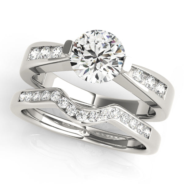 Vintage-Inspired Channel-Set Round Diamond Engagement Ring in 10K/14K gold and platinum with certified lab-grown or natural diamonds