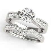 Vintage-Inspired Channel-Set Round Diamond Engagement Ring in 10K/14K gold and platinum with certified lab-grown or natural diamonds