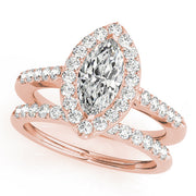 Luxe Halo Marquise Diamond Engagement Ring in 10K/14K gold and platinum with certified lab-grown or natural diamonds