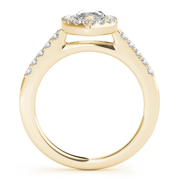 Luxe Halo Marquise Diamond Engagement Ring in 10K/14K gold and platinum with certified lab-grown or natural diamonds