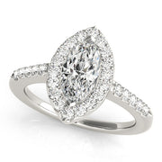 Luxe Halo Marquise Diamond Engagement Ring in 10K/14K gold and platinum with certified lab-grown or natural diamonds