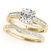 Exquisite Prong-Set Round Diamond Engagement Ring in 10K/14K gold and platinum with certified lab-grown or natural diamonds