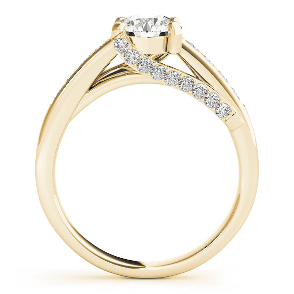 Exquisite Prong-Set Round Diamond Engagement Ring in 10K/14K gold and platinum with certified lab-grown or natural diamonds