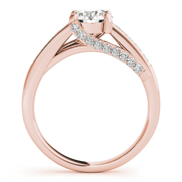 Exquisite Prong-Set Round Diamond Engagement Ring in 10K/14K gold and platinum with certified lab-grown or natural diamonds