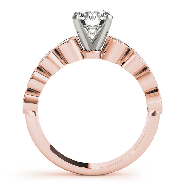 Radiant Bezel-Set Round Diamond Engagement Ring in 10K/14K gold and platinum with certified lab-grown or natural diamonds