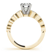 Radiant Bezel-Set Round Diamond Engagement Ring in 10K/14K gold and platinum with certified lab-grown or natural diamonds