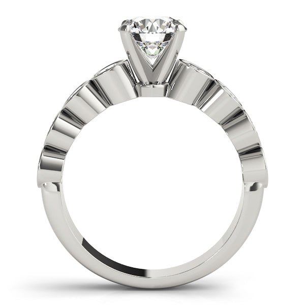 Radiant Bezel-Set Round Diamond Engagement Ring in 10K/14K gold and platinum with certified lab-grown or natural diamonds