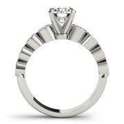 Radiant Bezel-Set Round Diamond Engagement Ring in 10K/14K gold and platinum with certified lab-grown or natural diamonds
