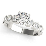 Radiant Bezel-Set Round Diamond Engagement Ring in 10K/14K gold and platinum with certified lab-grown or natural diamonds