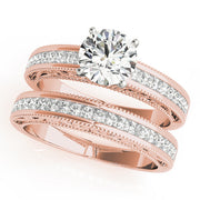 Sculpted Antique Princess Diamond Engagement Ring in 10K/14K gold and platinum with certified lab-grown or natural diamonds