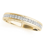 Fancy Princess Cut Milgrain Half Eternity Ring in 10K/14K gold and platinum with certified lab-grown or natural diamonds