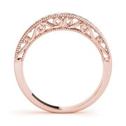 Fancy Princess Cut Milgrain Half Eternity Ring in Gold & Platinum