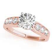 Crowned Channel-Set Round Diamond Engagement Ring in 10K/14K gold and platinum with certified lab-grown or natural diamonds