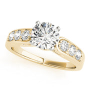 Crowned Channel-Set Round Diamond Engagement Ring in 10K/14K gold and platinum with certified lab-grown or natural diamonds