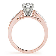 Crowned Channel-Set Round Diamond Engagement Ring in 10K/14K gold and platinum with certified lab-grown or natural diamonds