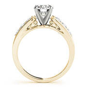 Crowned Channel-Set Round Diamond Engagement Ring in 10K/14K gold and platinum with certified lab-grown or natural diamonds
