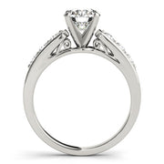 Crowned Channel-Set Round Diamond Engagement Ring in 10K/14K gold and platinum with certified lab-grown or natural diamonds