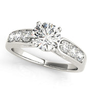 Crowned Channel-Set Round Diamond Engagement Ring in 10K/14K gold and platinum with certified lab-grown or natural diamonds