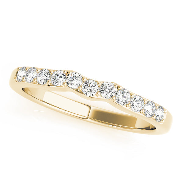 Prong in Channel Curved Half Eternity Ring in 10K/14K gold and platinum with certified lab-grown or natural diamonds
