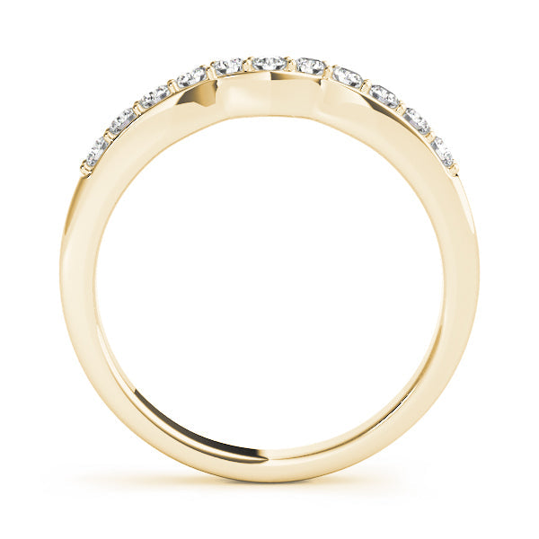 Prong in Channel Curved Half Eternity Ring in Gold & Platinum