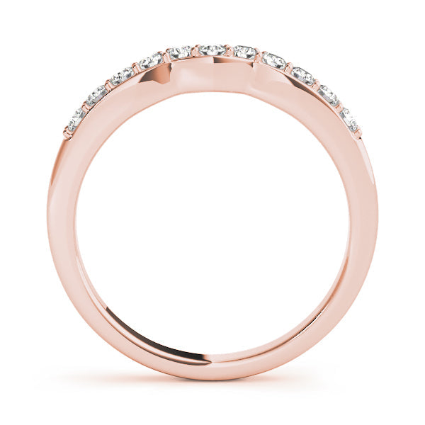 Prong in Channel Curved Half Eternity Ring in Gold & Platinum