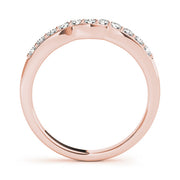 Prong in Channel Curved Half Eternity Ring in Gold & Platinum