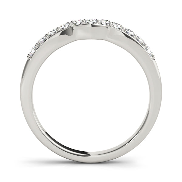 Prong in Channel Curved Half Eternity Ring in Gold & Platinum