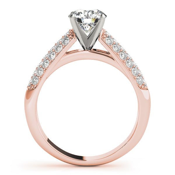 Heirloom Pave Round Diamond Engagement Ring in 10K/14K gold and platinum with certified lab-grown or natural diamonds