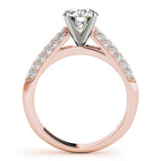 Heirloom Pave Round Diamond Engagement Ring in 10K/14K gold and platinum with certified lab-grown or natural diamonds