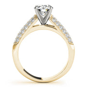 Heirloom Pave Round Diamond Engagement Ring in 10K/14K gold and platinum with certified lab-grown or natural diamonds