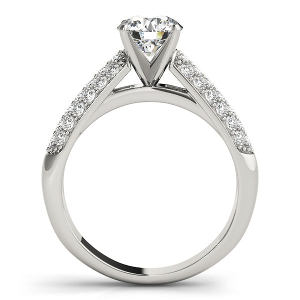 Heirloom Pave Round Diamond Engagement Ring in 10K/14K gold and platinum with certified lab-grown or natural diamonds