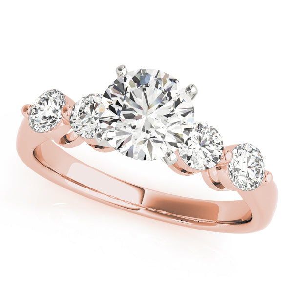 Luxe Prong-Set Round Diamond Engagement Ring in 10K/14K gold and platinum with certified lab-grown or natural diamonds
