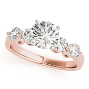 Luxe Prong-Set Round Diamond Engagement Ring in 10K/14K gold and platinum with certified lab-grown or natural diamonds
