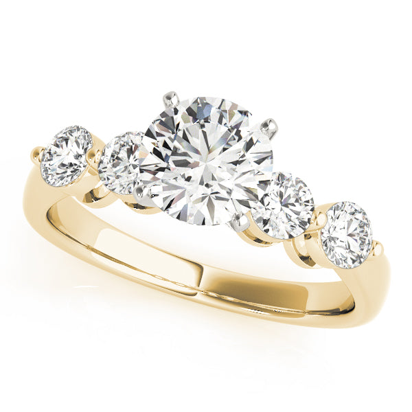 Luxe Prong-Set Round Diamond Engagement Ring in 10K/14K gold and platinum with certified lab-grown or natural diamonds