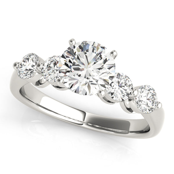 Luxe Prong-Set Round Diamond Engagement Ring in 10K/14K gold and platinum with certified lab-grown or natural diamonds
